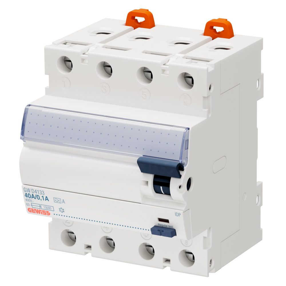 residual current circuit breaker - idp - 4p 40a type a instantaneous idn=0,1a - 4 modules