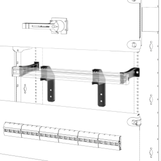 PAIRE DE SUPPORTS DE MONTAGE SUR RAIL DIN - QDX - POUR STRUCTURE P=200MM - POUR MSX/D/M/C 160-250