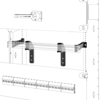 PAIR OF DIN RAIL MOUNTING BRACKETS - QDX - FOR STRUCTURE P=200MM - FOR MSX/D/M/C 160-250