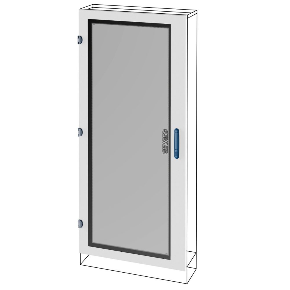 puerta de cristal - qdx 630 l - para estructura 600x1000 mm