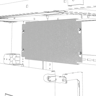 BACK-MOUNTING PLATE FOR NON-MODULAR DEVICES - QDX - 600X600MM