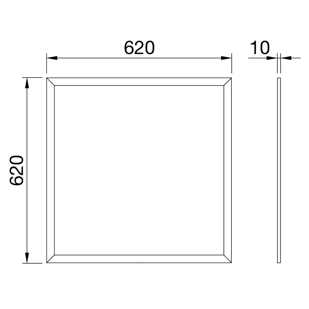 Datasheet ELIA PL IP65 - M3 620X620MM - OPAL - 4000K CRI80 - ON/OFF - IP65 - CLASS II - WHITE