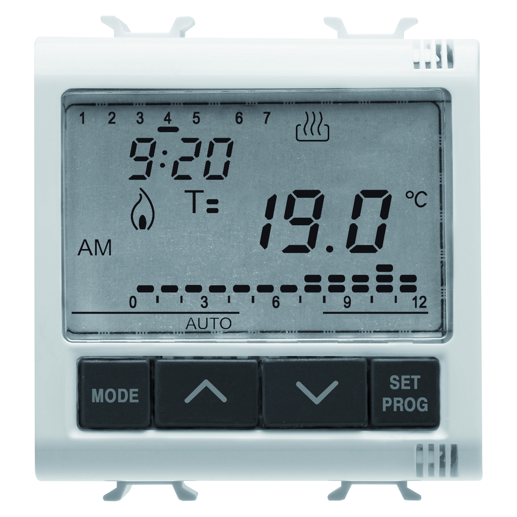 CRONOTERMOSTATO INCASSO 2M 230VAC BIANCO